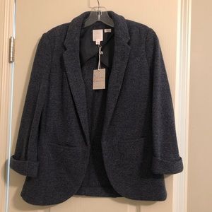 Lauren Conrad Heathered Navy Blazer Sweater